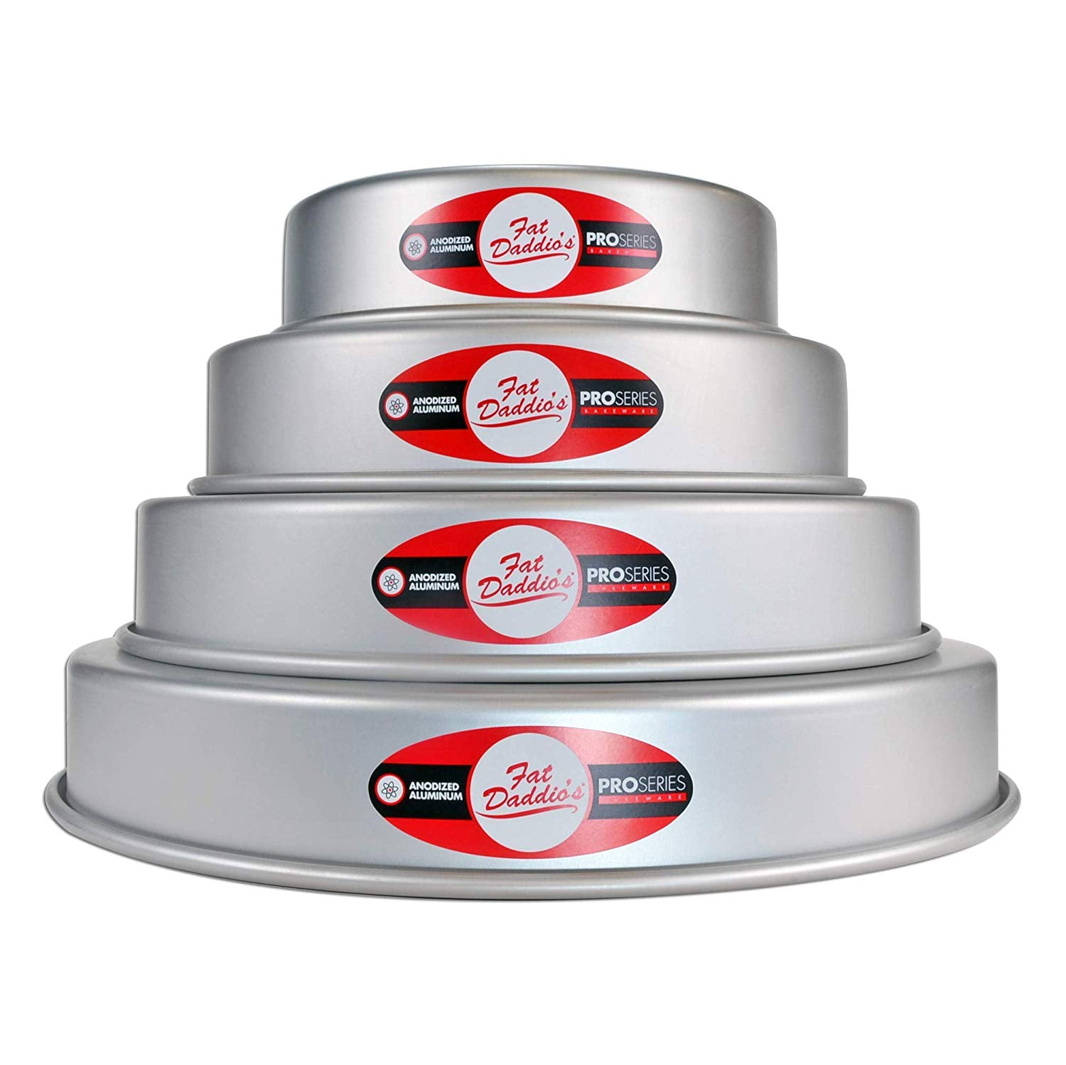 Fat Daddio's 4 tier 6", 8", 10" and 12" Round Pan Set