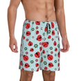 thumbnail image 2 of Honeii Ladybugs And Flowers 1 Print Men's Pajama Sleepwear Shorts - a comfy pajama bottom and lounge short for Relaxed Home Wear-Large, 2 of 6