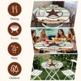 thumbnail image 6 of Round Tablecloth Farmhouse Vintage Elastic Edge Fitted Farm Star Bless Our Home Plastic Table Cover,Waterproof Oil Proof for Dinner,Outdoor, Picnic, 36" - 44"&nbsp; DIA Tables Brown Green, 6 of 6