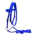 thumbnail image 2 of Brida para caballo duradera, arnés con riendas, cabezada, filete extraíble, cabestro Azul l, 2 of 9