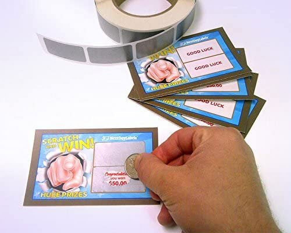 Scratch Off Labels Stickers, Designed to Create Your own Scratch-Off Cards, Raffles, Promotions, Wedding, Fun, Games etc. 2" x 1" Rectangle - Silver, 1000