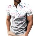 thumbnail image 2 of Fnnxeal Mens Polo Shirts Print Casual Collared Short Sleeve Summer Golf Multicolor Polo Shirts for Men Size 3XL, 2 of 5