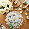 thumbnail image 2 of White Daisy Round 15 Inch Placemats Set of 8, Vintage Botanical Spring Floral Summer HeatResistant Non Slip Place Mats for Dining Table, Wipeable Braided Kitchen Table Mats for Housewarming, 2 of 9
