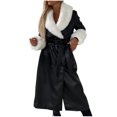 thumbnail image 2 of Chaquetas y abrigos de piel sintética sin capucha y manga larga para mujer, chaqueta cálida de manga larga, parkas finas de invierno, abrigo de piel sintética sin capucha para mujer, 2 of 8