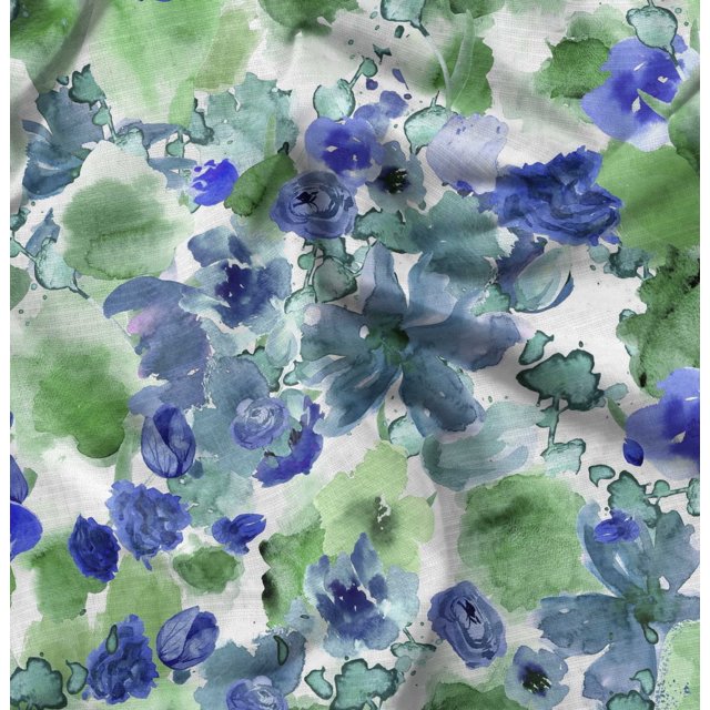 Soimoi Tissu Georgette Viscose Imprimé Aquarelle Rose au Mètre 42 Pouces de Large