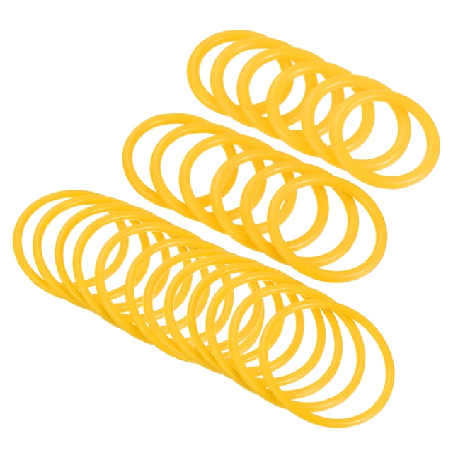 Unique Bargains 4cm 6mm 8.5cm Plastic Carnival Ringtoss Rings Game Hoop, Yellow 24 Pack