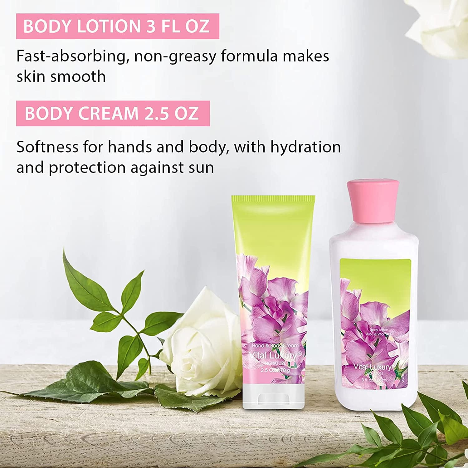 Vital Luxury 4 Pcs Bath & Body Kit, Japanese Cherry Blossom