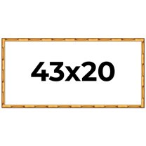 43x20 Frame Gold Bamboo Solid Wood Picture Frame | 1 Inch Moulding Width | Interior Frame Depth