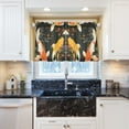thumbnail image 5 of Yayeee Kitchen Curtains Tier Pair Light Filtering 27"x36" Rod Pocket Short Cafe Window Panel, Fish Pattern, 5 of 7