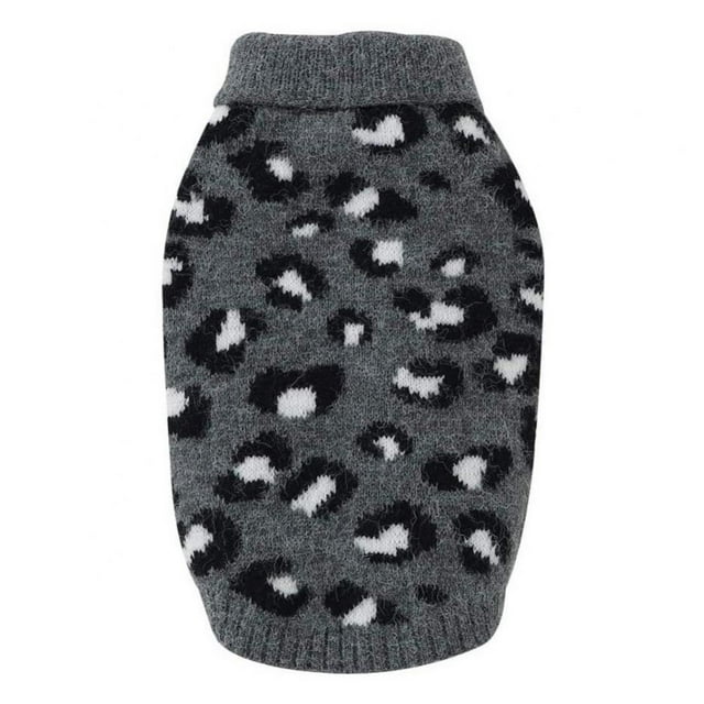 Bangus Dog Sweater Leopard Pattern Dog Turtleneck SweatersKnitwear Warm Pet Sweater for Fall Winter