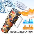 thumbnail image 5 of Modern 40oz Tumbler– Stainless Steel Insulated Tumbler with Handle and Straw, Large Capacity Travel Cup for Hot & Cold Drinks, 5 of 7