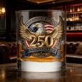 thumbnail image 3 of 250th Anniversary Whiskey Glass, USA Patriotic Commemorative Tumbler for Father's Day, Liquor Gift, 3 of 6