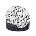 thumbnail image 2 of Posavasos de cuero de 6 piezas, posavasos con notas musicales dibujadas a mano para bebidas, posavasos para tazas, regalo de inauguración de la casa, ideal para la decoración del hogar, 2 of 7