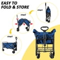 thumbnail image 6 of FREESKY Collapsible Wagon Cart with Quiet Wheels Lightweight Foldable Cart for Camping, Shopping, Ourdoor Use, Blue, 6 of 7