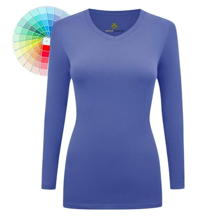 M&M SCRUBS V-Neck Women's Underscrub Tee Long Sleeve T-Shirt