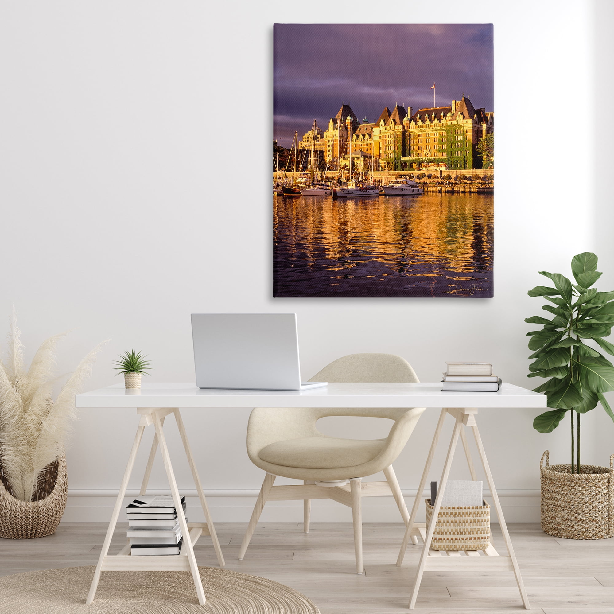 Stupell Industries City Boat Harbor Town & City Photography Gallery Wrapped Canvas Art Print Wall Art, 36 x 48