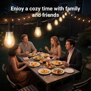 EclatrisLume 100FT Outdoor String Lights,Patio Lights with 25 Shatterproof S14 Vintage Edison Bulbs,Hanging Light Waterproof for Porch, Garden, Deck, Backyard, 2700K