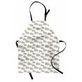 thumbnail image 1 of Scandinavian Apron, Wild Animal Girl with a Bow Creative Animal Design, Unisex Kitchen Bib with Adjustable Neck for Cooking Gardening, Adult Size, Almond Green and Pale Pink, by Ambesonne, 1 of 4