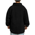 thumbnail image 4 of CaComMARK PI Mens Fleece Sherpa Sweatshirt 1/4 Zipper Casual Loose Solid Pullover Kangaroo Pocket Fall Winter Unisex Tops Black 10(L), 4 of 7