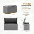 thumbnail image 2 of Devoko 105 Gallon Resin Deck Box Outdoor Lockable Storage Bench with Cushions Waterproof Storage Box,Gray, 2 of 7