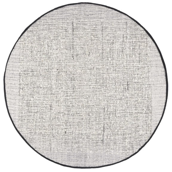 SAFAVIEH Natura Victoria Distressed Cotton Area Rug, Ivory/Black, 6' x 6' Round