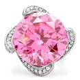 thumbnail image 3 of Luxe Jewelry Designs Women's Stainless Steel Ring with Cubic Zirconia Rose - Size 7, 3 of 4