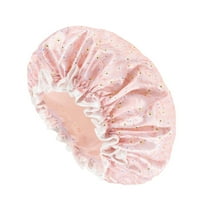 Unique Bargains 1 Pc Women Small Flower Bath Cap for Bathroom Business Travel Pink