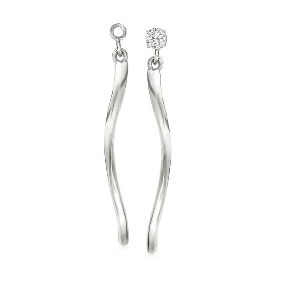Ross-Simons Sterling Silver Twisted Drop Earring Jackets, Women's, Adult