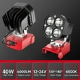 thumbnail image 3 of LED Work Light for Milwaukee18/20v,40W 6000LM Flashlight,120°Adjustable with Low Voltage Protection, 3 of 7