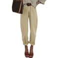 thumbnail image 1 of Pantalones vaqueros elegantes de cintura alta holgados para novio para mujer, 1 of 7
