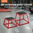 thumbnail image 2 of VEVOR Plyometric Jump Box, 18 Inch Plyo Box, Steel Plyometric Platform and Jumping Agility Box, Anti-Slip Fitness Exercise Step Up Box for Home Gym Training, Conditioning Strength Training, Red, 2 of 9