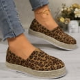 thumbnail image 4 of Leopard Espadrille Platform Slip on Loafers for Women 2025 Beach Casual Fall Suede Walking Flat Shoes, 4 of 7