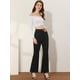 thumbnail image 3 of Pantalones Largos de Punto Liso Allegra K Negro XS, 3 of 5