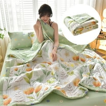 Apeya Sofa Blanket-Plaid Print Cotton Fabric Style Single/Double Extra Large,Lightweight,Summer Air Conditioning Quilt,Air Conditioning Quilt 150X200Cm