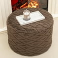 thumbnail image 6 of Round Pouf Ottoman 20 x 20 x 14 Inches Boho Floor Poof Home Decor Floor Pouffe Ottoman Foot Rest for Couch Sofa Bean Bag Chairs Living Room Bedroom Gray, 6 of 11