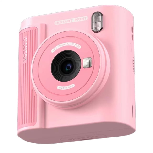 Impresora Térmica Digital de Alta Definición con Pantalla de 2 Pulgadas y Cámara de Impresión, Sin Tinta, con Papel y Tarjeta de 32 GB, Ideal Como Regalo para Niños, Color Rosa.
