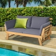 thumbnail image 3 of Topbuy Outdoor Folding Daybed Patio Acacia Wood Convertible Couch Sofa Bed Gray, 3 of 8