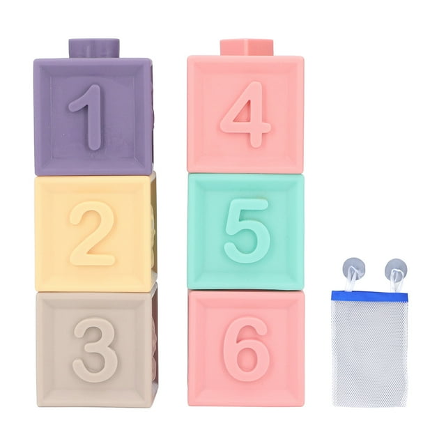Bloque Suave Para Bebé Lindo Mordedor Coordinación De Ojos Y Manos Juego De Bloques Suaves De Colores Brillantes Educativos Tempranos Con Bolsa De Almacenamiento Para El Hogar ANGGREK Juguetes