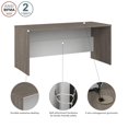 thumbnail image 3 of Bestar Ridgeley Contemporary Engineered Wood Desk Shell in Silver Maple/White, 3 of 11