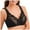 Black, variant on Front Closure Bras for Women V Neck Floral Lace Semi Sheer Plus Size Wireless Bralettes Everyday Bra