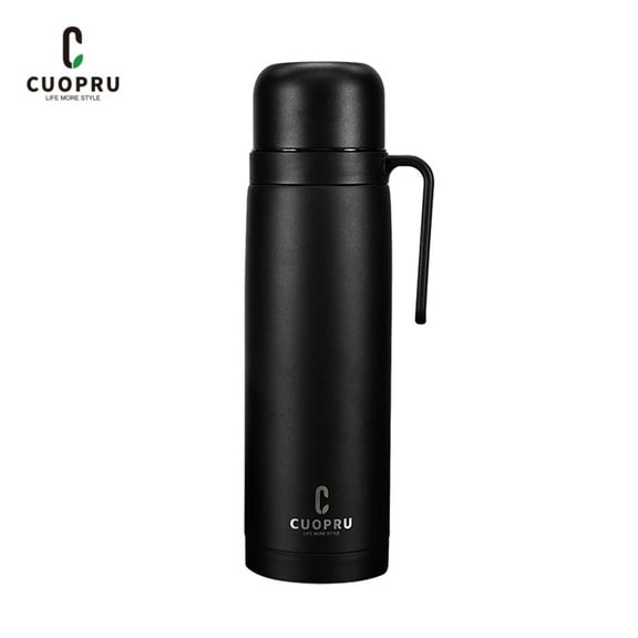 CUOPRU Yerba Mate bottle Premium（Black) 1000 ML Vacuum Flask Heat Insulated