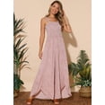 thumbnail image 4 of DARING DIVA Women's Sleeveless Wide Leg Jumpsuits with Pockets S Dusty Pink, 4 of 8