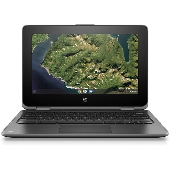 Pre-Owned HP X360 11.6" Touchscreen Chromebook Laptop, Intel Celeron N4020, 4GB, 32GB SSD, Black