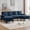 Blue, variant on Korser U-Shaped Sectional Sofa 4 Seater Lounge Sleeper with Removable Cushions Upholstered Couches for Living Room,Assembly Required,Beige