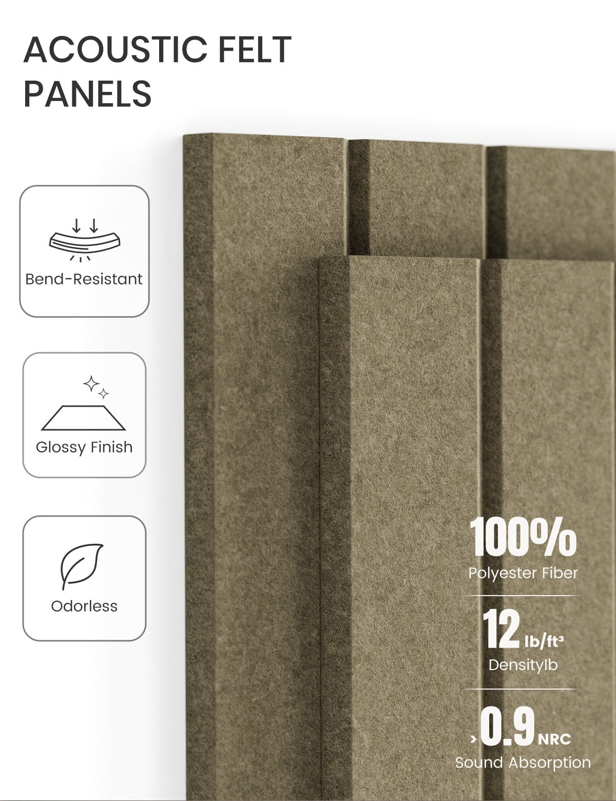 Fluxynara Large Felt Bulletin Board 48" x 36" Cork Board Alternative-12 Pack with 70 Safe Removable Adhesive Tabs, Cork Boards for Walls Cork Board for Home Office Classroom Pin Board-Earth Brown