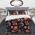 thumbnail image 2 of Designart "Feathered Boho Pink Blue Blend" Floral Bedding Covert Set - Cottage Bed Set With 2 Shams, 2 of 5