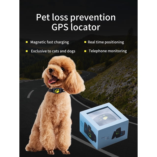 Localizador GPS para mascotas Z8-A negro con posicionamiento antipérdida para gatos y perros
