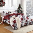 thumbnail image 7 of Christmas Duvet Cover Set King Size,Soft Brushed Microfiber Comforter Cover Sets, Reindeer Printed Holiday Theme Bedroom Decorative Bedding for New Year Holidy Xmas Gifts(King Size), 7 of 7