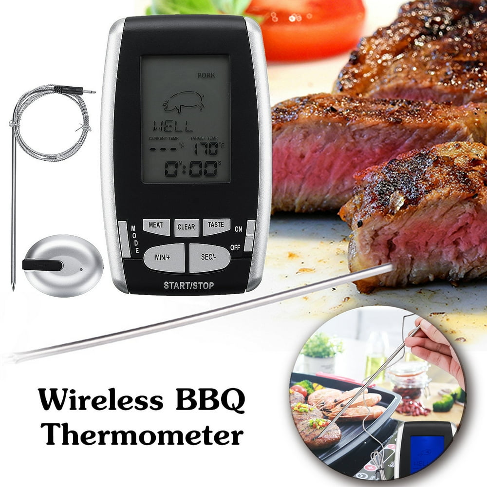 Grtsunsea BBQ Cooking Wireless Remote Meat Thermometer Long Range LCD