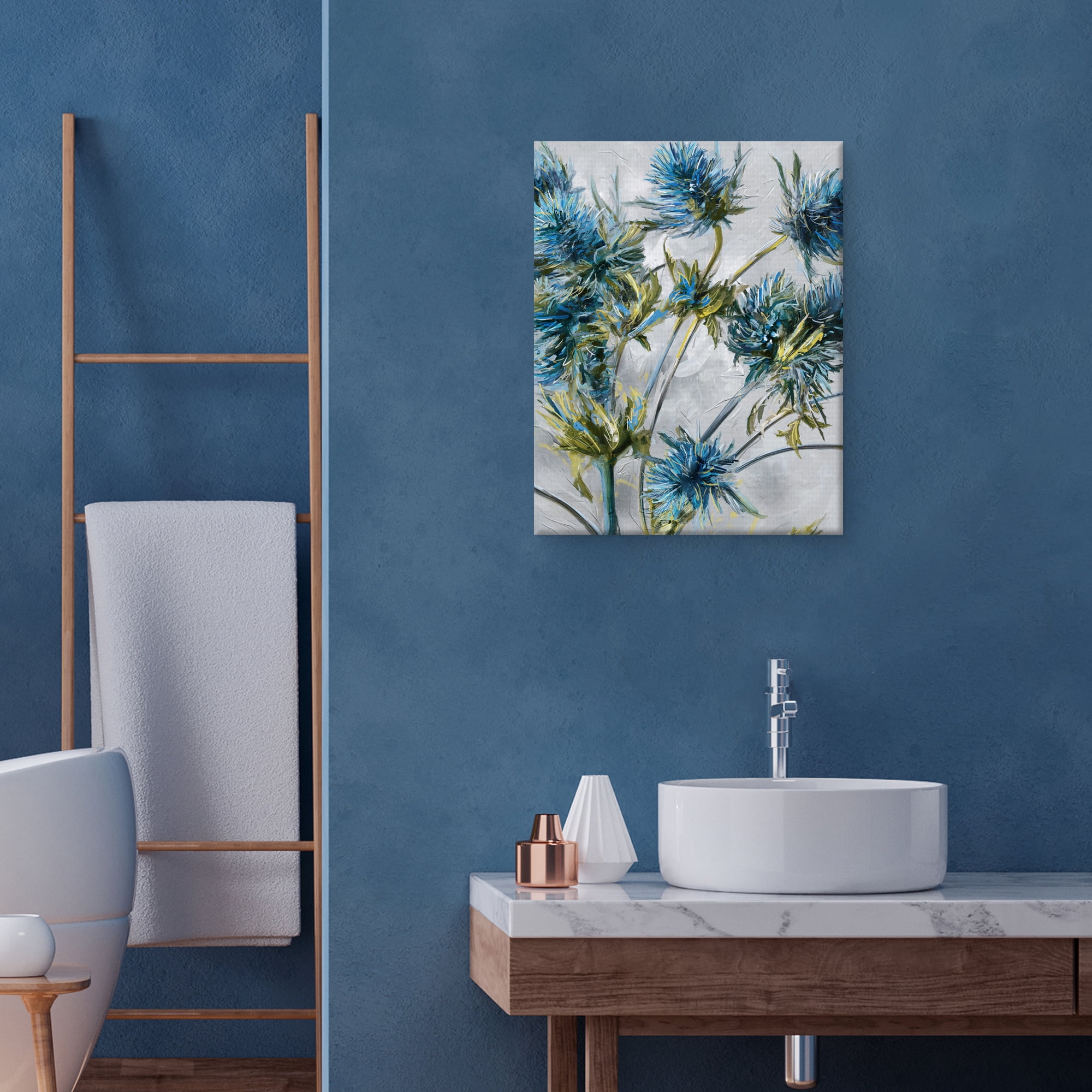 Indigo Blooms by Studio Arts Canvas Art Print